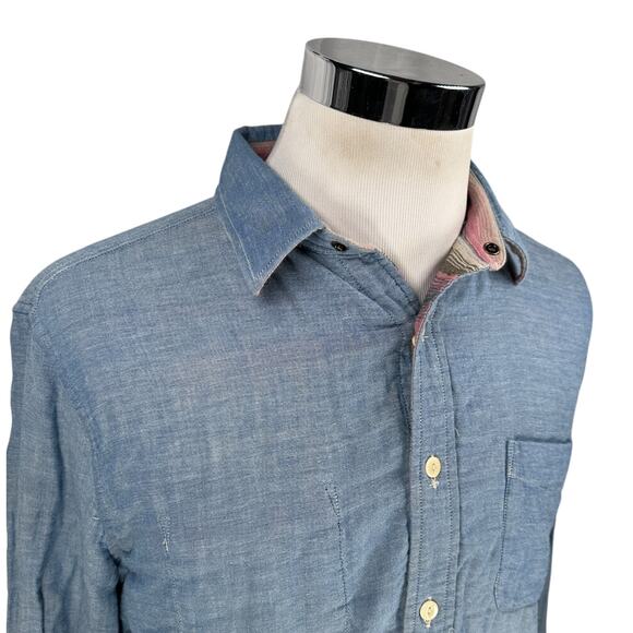 Faherty Reversible Belmar Shirt Men’s Large Striped Blue Pink Long Sleeve Button - Picture 2 of 12